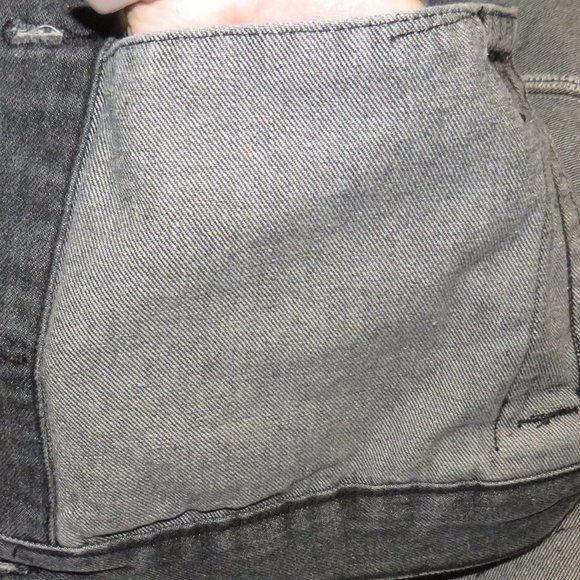 Men's Detachable Hood Layered Look Gray Denim Jean Jacket Size Medium - Picture 5 of 12